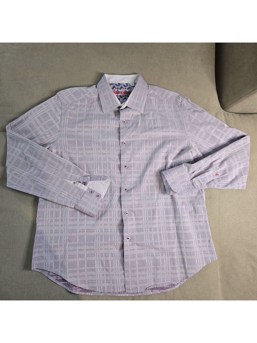 Men's Robert Graham Berry Manurewa Dress Shirt Size XL Button Down